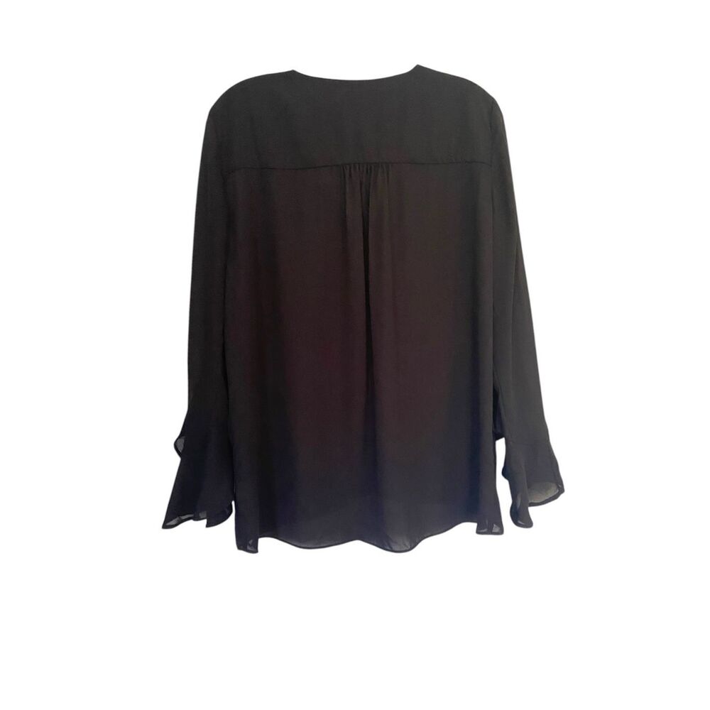 New Vince Camuto Black V Neck 4/4 Sleeve Top Sz M - Picture 4 of 12